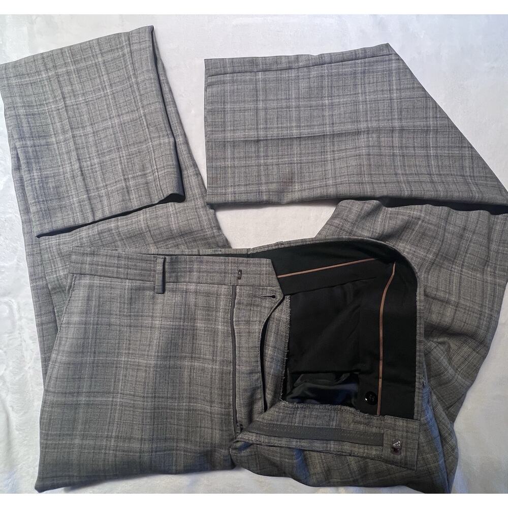 Joseph x Jos A Bank 40L 32x32 Slim Fit Gray Glen Plaid Suit Modern - Picture 8 of 16